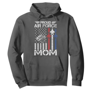 Proud Air Force Mom Hoodie Military Army Mama Vintage American Flag TS11 Dark Heather Print Your Wear