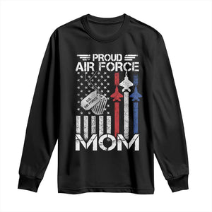 Proud Air Force Mom Long Sleeve Shirt Military Army Mama Vintage American Flag TS11 Black Print Your Wear