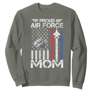 Proud Air Force Mom Sweatshirt Military Army Mama Vintage American Flag TS11 Military Green Print Your Wear