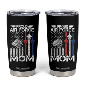 Proud Air Force Mom Tumbler Cup Military Army Mama Vintage American Flag TS11 Black Print Your Wear