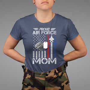 Proud Air Force Mom T Shirt Military Army Mama Vintage American Flag TS11 Navy Print Your Wear