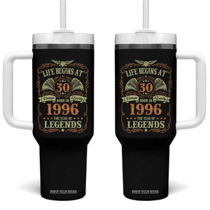 30th Birthday Tumbler With Handle Life Begins At 30 Born In 1996 The Year Of Legends TS11 One Size: 40 oz Black Print Your Wear