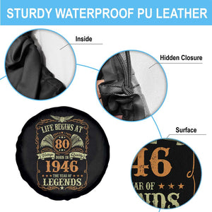 80th Birthday Spare Tire Cover Life Begins At 80 Born In 1946 The Year Of Legends TS11 Print Your Wear