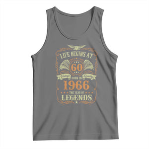 60th Birthday Tank Top Life Begins At 60 Born In 1966 The Year Of Legends TS11 Black Heather Print Your Wear