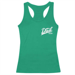 Promoted To Dad Again Racerback Tank Top Funny Daddy Again Pregnancy Announcement TS11 Irish Green Print Your Wear