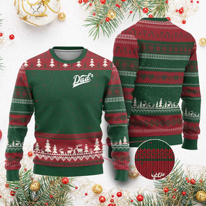 Dad Of Three Ugly Christmas Sweater Funny Daddy Cubed Promoted for The Third Time TS11 Red Green Print Your Wear