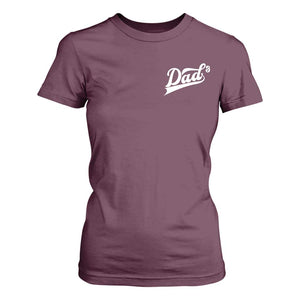 Dad Of Three T Shirt For Women Funny Daddy Cubed Promoted for The Third Time TS11 Maroon Print Your Wear