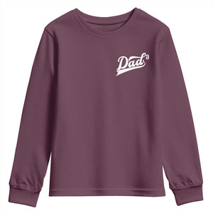 Dad Of Three Youth Sweatshirt Funny Daddy Cubed Promoted for The Third Time TS11 Maroon Print Your Wear