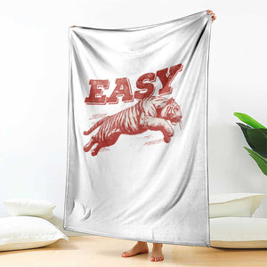 Easy Tiger Throw Blanket Vintage Distressed Tiger Trendy Grunge Indie Boho TS11 Print Your Wear