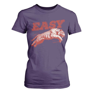 Easy Tiger T Shirt For Women Vintage Distressed Tiger Trendy Grunge Indie Boho TS11 Purple Print Your Wear