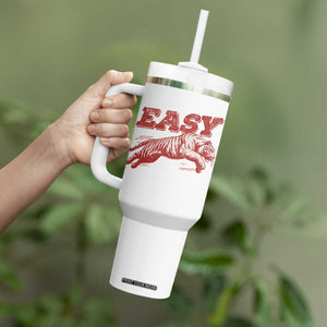 Easy Tiger Tumbler With Handle Vintage Distressed Tiger Trendy Grunge Indie Boho TS11 Print Your Wear