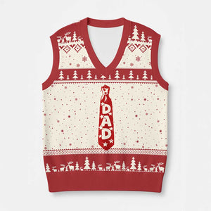Dad Tie Star Music Lover Fathers Day V-Neck Knit Sweater Vest TS11 Beige Red Print Your Wear