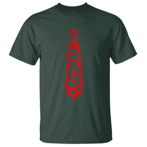 Dad Tie Star Music Lover Fathers Day T Shirt TS11 Dark Forest Green Print Your Wear