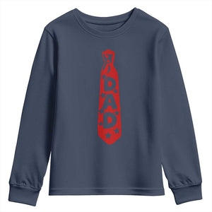 Dad Tie Star Music Lover Fathers Day Youth Sweatshirt TS11 Navy Print Your Wear