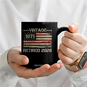 55th Birthday Retirement Coffee Mug Vintage 1971 Retired 2026 American Flag TS11 Print Your Wear