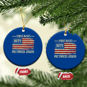 55th Birthday Retirement Ceramic Ornament Vintage 1971 Retired 2026 American Flag TS11 1pc Blue Print Your Wear