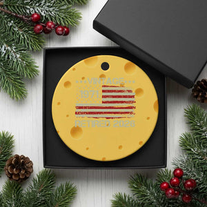 55th Birthday Retirement Ceramic Ornament Vintage 1971 Retired 2026 American Flag TS11 1pc Yellow Cheese Print Your Wear