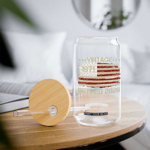 55th Birthday Retirement Glass Can Vintage 1971 Retired 2026 American Flag TS11 Print Your Wear