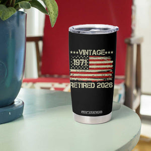 55th Birthday Retirement Tumbler Cup Vintage 1971 Retired 2026 American Flag TS11 Print Your Wear