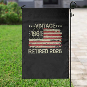 65th Birthday Retirement Garden Flag Vintage 1961 Retired 2026 American Flag TS11 Print Your Wear