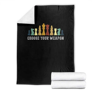 Chess Lover Throw Blanket Choose Your Weapon Retro Vintage