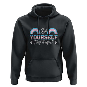 Transgender Hoodie Be Yourself They'll Adjust Vintage Rainbow Trans Pride Flag LGBT TS11 Black Print Your Wear