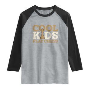 Chess Lover Raglan Shirt Cool Kids Play Chess Vintage King