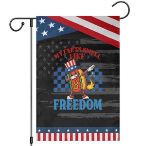 Funny My Farts Smell Like Freedom Garden Flag July 4th Hot Dog Lover TS11 Distressed Black Blue Print Your Wear
