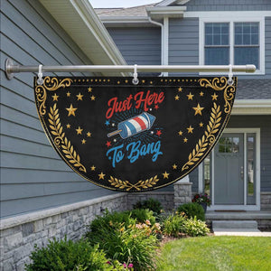 Funny Fireworks Just Here To Bang Patriotic Fan Flag American Flag Firecracker Rocket