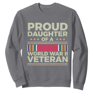 Proud Daughter Of A World War II Veteran Sweatshirt US WWII Vet TS11 Charcoal Print Your Wear