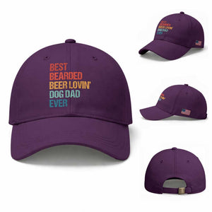 Best Bearded Beer Loving Dog Dad Ever Baseball Cap Pet Lover Father's Day TS11 Baseball Cap Universal Fit Purple Print Your Wear