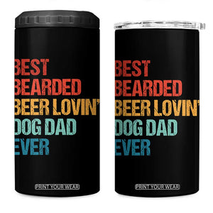 Best Bearded Beer Loving Dog Dad Ever 4 in 1 Can Cooler Tumbler Pet Lover Father's Day