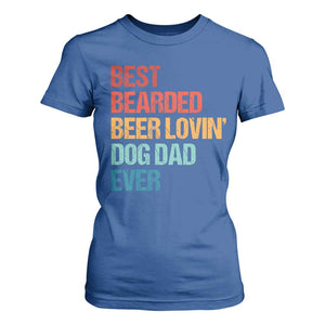 Best Bearded Beer Loving Dog Dad Ever T Shirt For Women Pet Lover Father's Day TS11 Royal Blue Print Your Wear