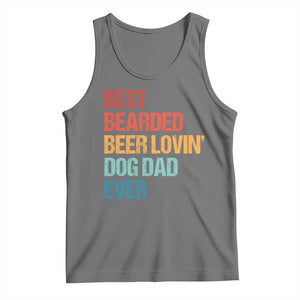 Best Bearded Beer Loving Dog Dad Ever Tank Top Pet Lover Father's Day TS11 Black Heather Print Your Wear