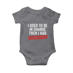 I Used To Be In Charge Then I Had A Granddaughter Baby Onesie Funny Girl Grandpa Father's Day TS11 Charcoal Print Your Wear