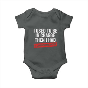 I Used To Be In Charge Then I Had A Granddaughter Baby Onesie Funny Girl Grandpa Father's Day TS11 Dark Heather Print Your Wear