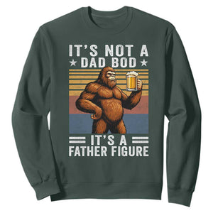 It Is Not A Dad Bod It Is A Father Figure Sweatshirt Funny Beer Bigfoot Dad Father's Day TS11 Dark Forest Green Print Your Wear