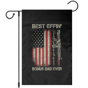 Best Effin Bonus Dad Ever Garden Flag Step Dad Fathers Day Vintage American Flag TS11 Black Print Your Wear