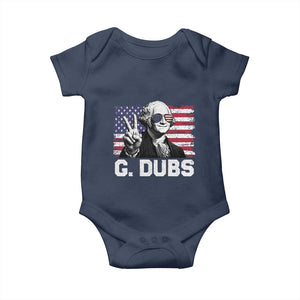 G Dubs George Washington Funny 4th Of July Baby Onesie Vintage American Flag