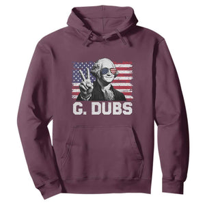 G Dubs George Washington Funny 4th Of July Hoodie Vintage American Flag