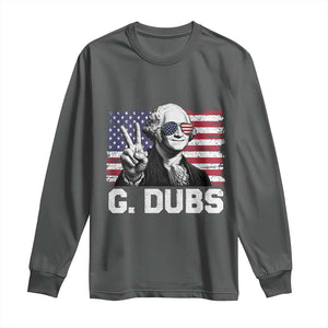 G Dubs George Washington Funny 4th Of July Long Sleeve Shirt Vintage American Flag