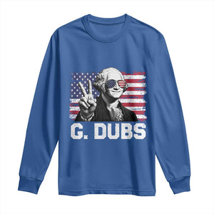 G Dubs George Washington Funny 4th Of July Long Sleeve Shirt Vintage American Flag