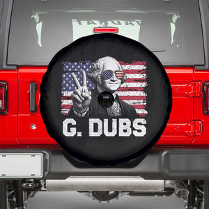 G Dubs George Washington Funny 4th Of July Spare Tire Cover Vintage American Flag