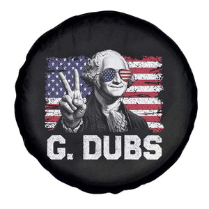 G Dubs George Washington Funny 4th Of July Spare Tire Cover Vintage American Flag