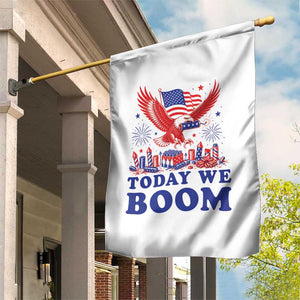 Today We Boom 4th of July Bald Eagle Fireworks Garden Flag
