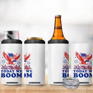 Today We Boom 4th of July Bald Eagle Fireworks 4 in 1 Can Cooler Tumbler
