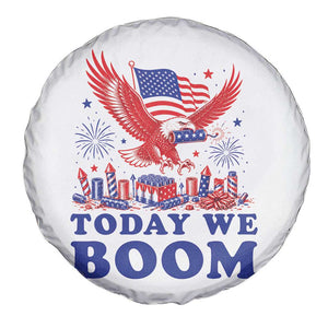 Today We Boom 4th of July Bald Eagle Fireworks Spare Tire Cover