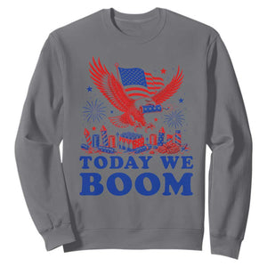 Today We Boom 4th of July Bald Eagle Fireworks Sweatshirt