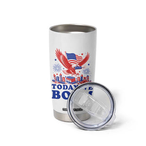 Today We Boom 4th of July Bald Eagle Fireworks Tumbler Cup