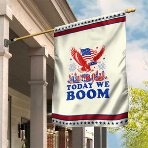 Today We Boom 4th of July Bald Eagle Fireworks Patriotic Garden Flag TS11 Modern Beige Red Print Your Wear